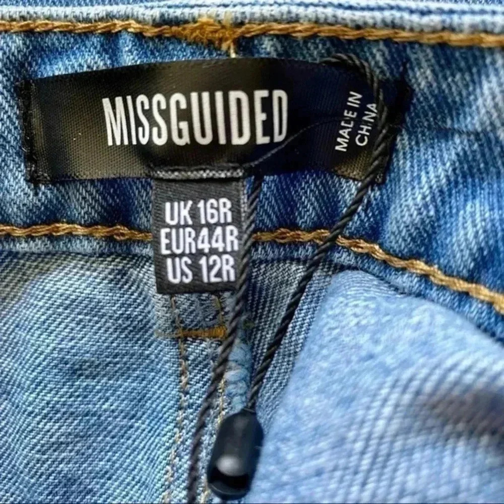 Missguided NWT Light Blue High Rise Boyfriend Jean 12R - Picture 10 of 15